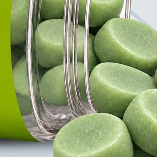 Gomas de creatina GummyFi sabor maçã verde, em detalhe