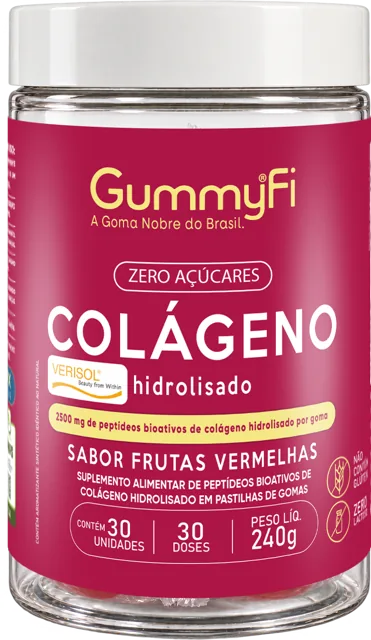 Pote de Colágeno Verisol GummyFi Sabor Frutas Vermelhas